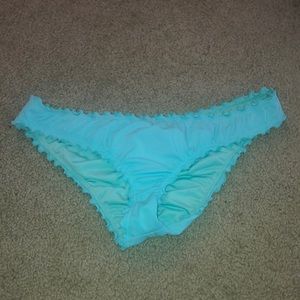 Aqua ruffled swim bottoms